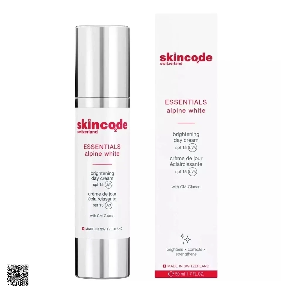 Skincode Essentials Alpine White Brightening Day Cream SPF15 - Kem Dưỡng Trắng Chống Nắng