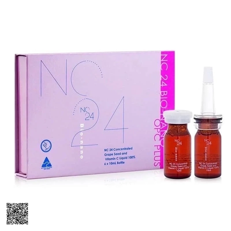 Tinh Chất Hạt Nho Và Vitamin C 100% Natures Care NC24 Bio Nano Skin Defense Sytem Concentrated OPC Plus Hộp 6 Chai