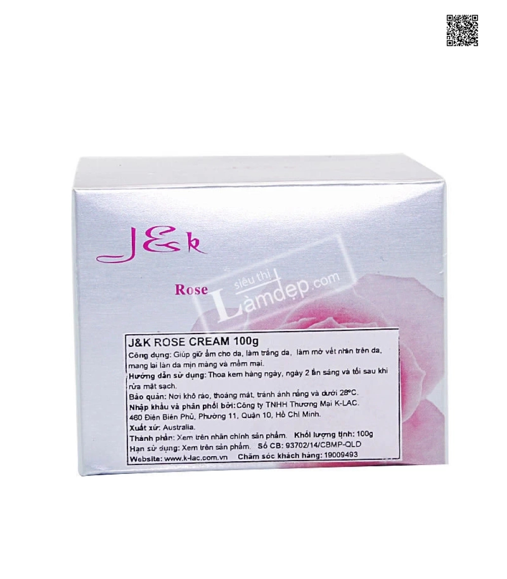 Kem Dưỡng Da Chống Nhăn J&K Moisturising Rose Kem Dưỡng Da Chống Nhăn J&K Moisturising Rose