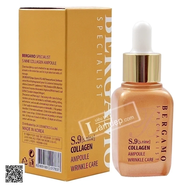 Tinh Chất Collagen Ampoule Bergamo S9 (30ml)