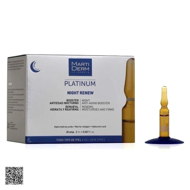MartiDerm Platinum Night Renew Ampoule - Tinh Chất Chống Lão Hoá Tái Tạo Da Ban Đêm