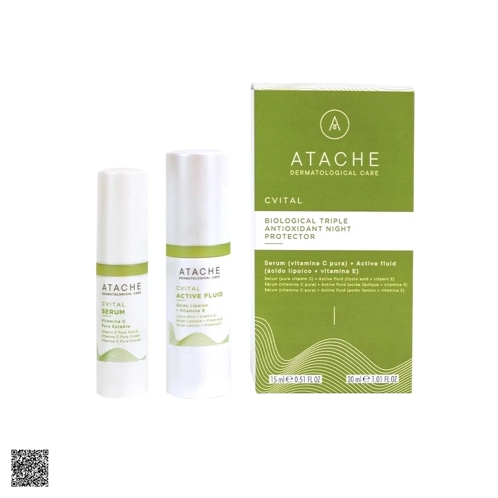Atache Cvital Biological Triple Antioxidant Night Protector - Bộ Đôi Serum Chống Lão Hóa Sinh Học Ban Đêm
