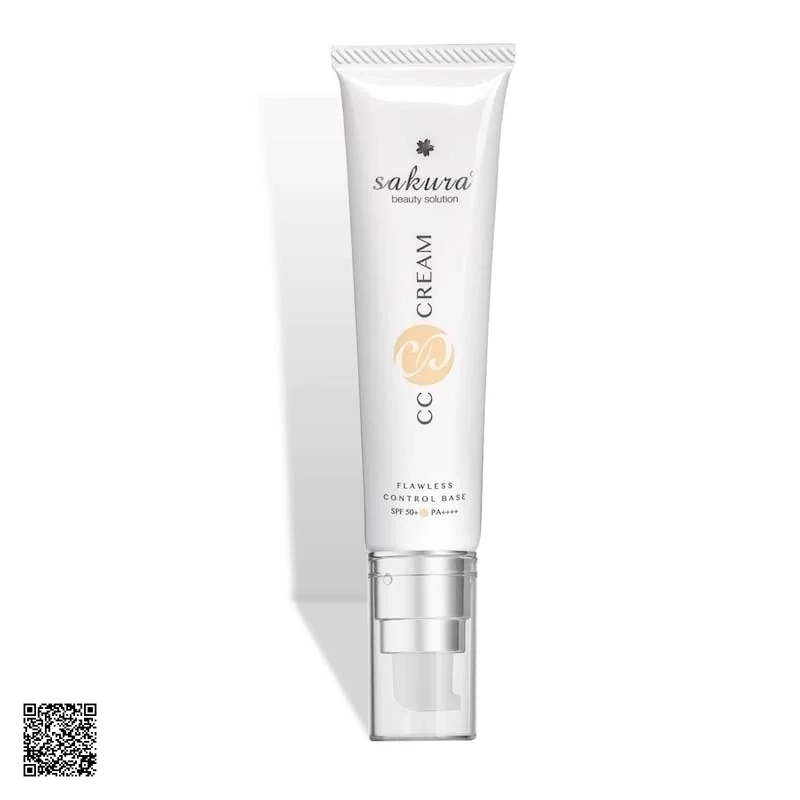 Sakura CC Cream Flawless Control Base SPF50+ PA++++ - Kem Trang Điểm, Chống Nắng