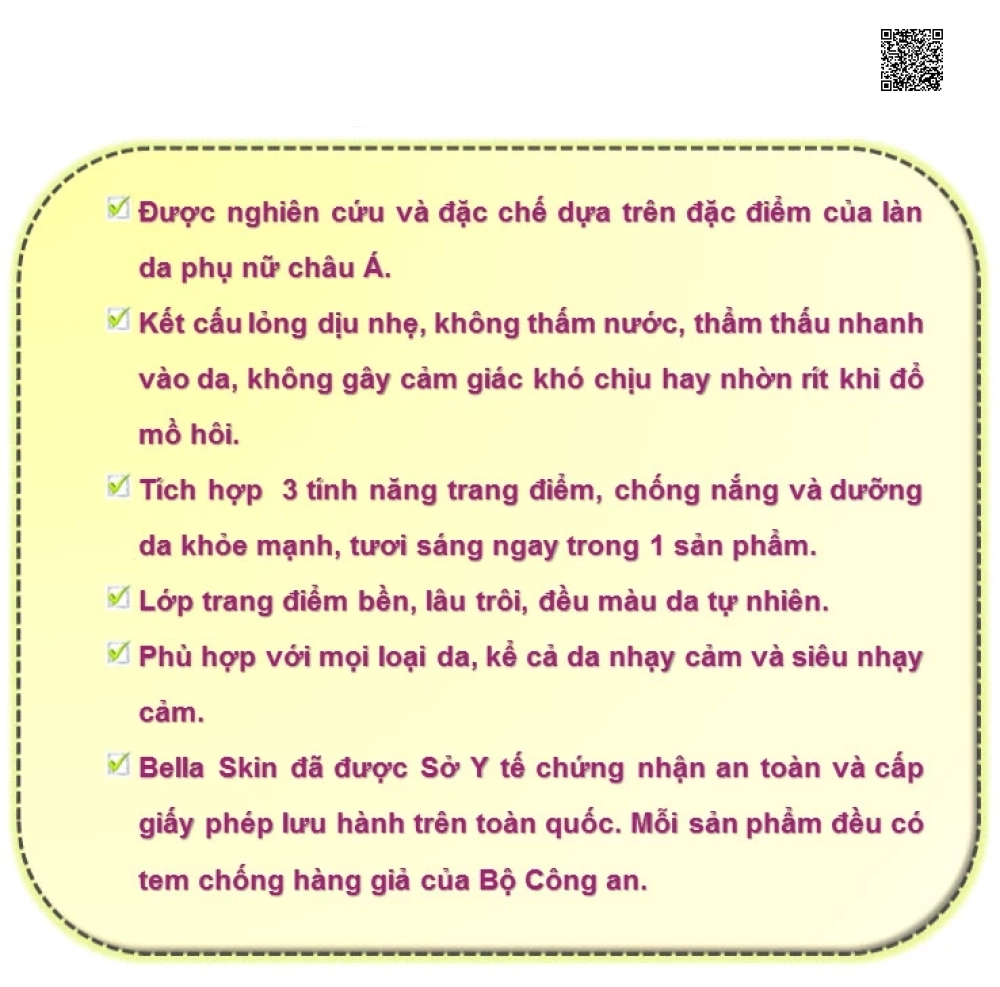 Kem Trang Điểm Chống Nắng Sun Cream Makeup với SPF 45 Bella Skin