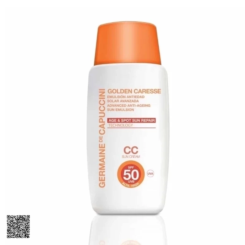 Nhũ Tương Chống Nắng, Chống Lão Hóa Golden Caresse CC Sun Cream Advanced Anti-Ageing Sun Emulsion SPF50 Germaine De Capuccini