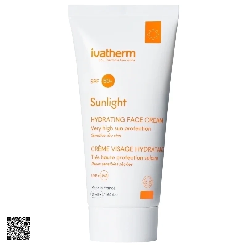 Ivatherm Sunlight Hydrating Face Cream SPF50+ - Kem Chống Nắng Dưỡng Ẩm
