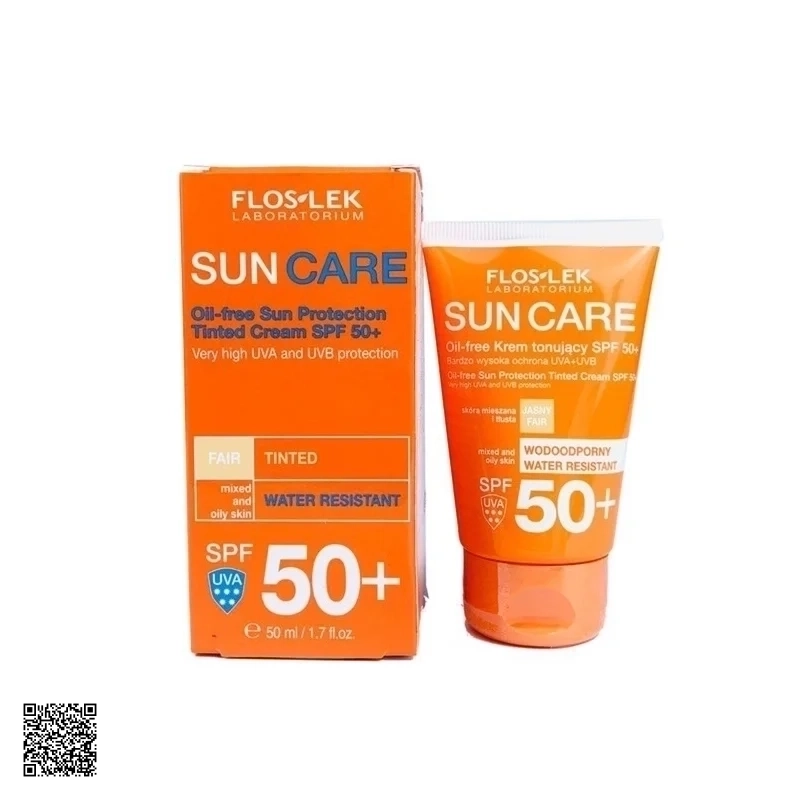 Floslek Oil Free Sun Protection Tinted Cream SPF50+ - Kem Chống Nắng
