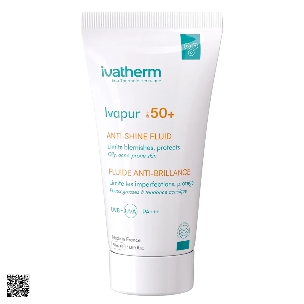 Ivatherm Ivapur Anti-Shine Fluid SPF50+ - Kem Chống Nắng Kiềm Dầu