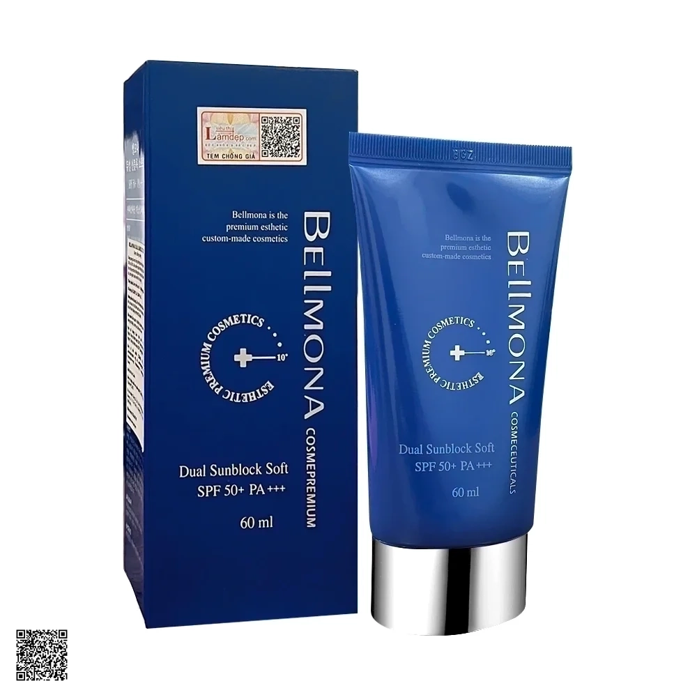Bellmona Dual Sun Block Soft SPF50+ PA+++ - Kem Chống Nắng Dưỡng Ẩm, Kiềm Dầu