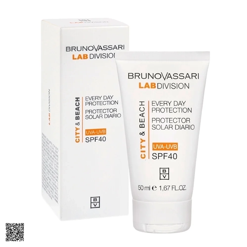Bruno Vassari City & Beach Everyday Protection SPF40 - Kem Chống Nắng Phổ Rộng