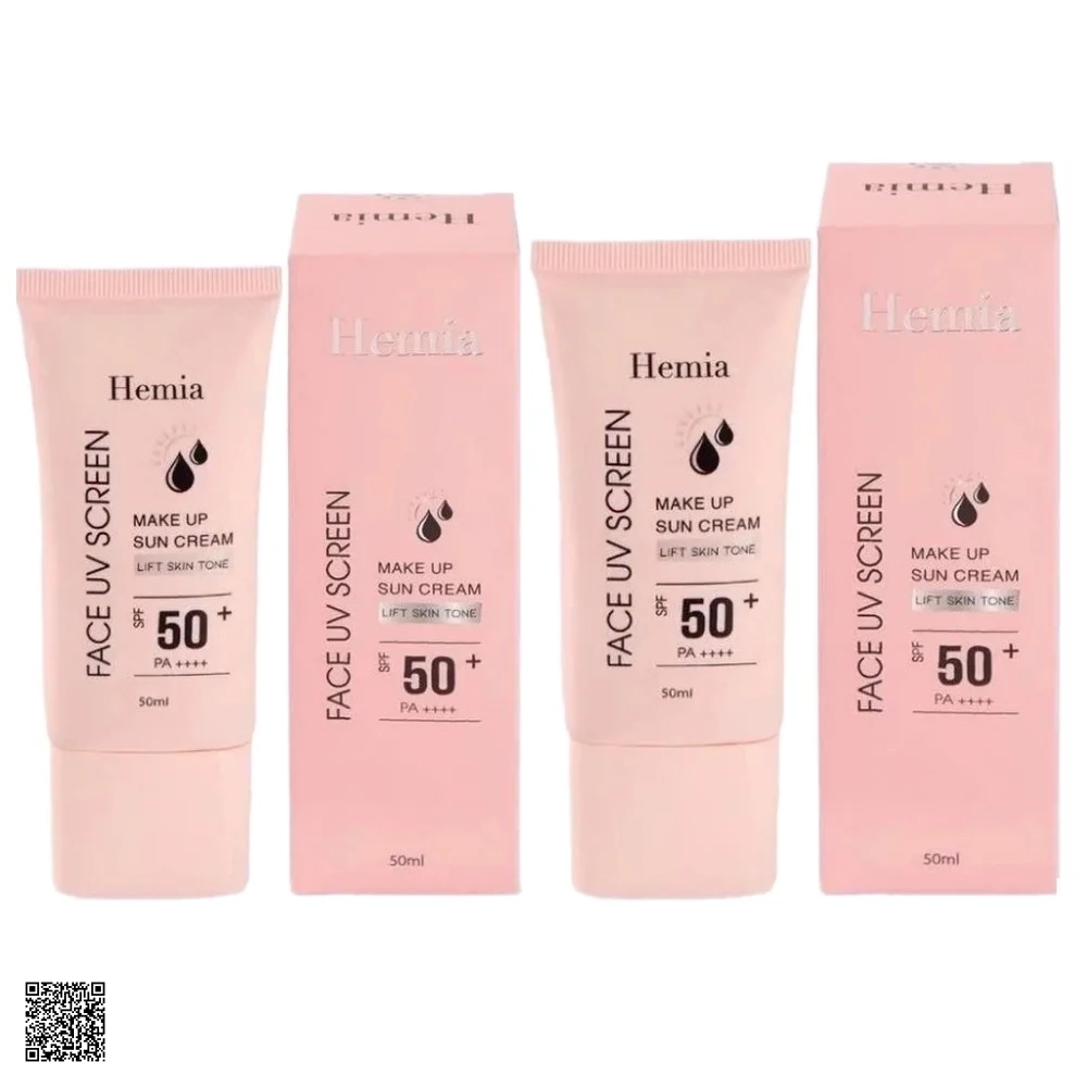 Hemia Face Uv Screen Make Up Sun Cream SPF50+ PA++++ Kem Chống Nắng (Combo 2 Hộp)