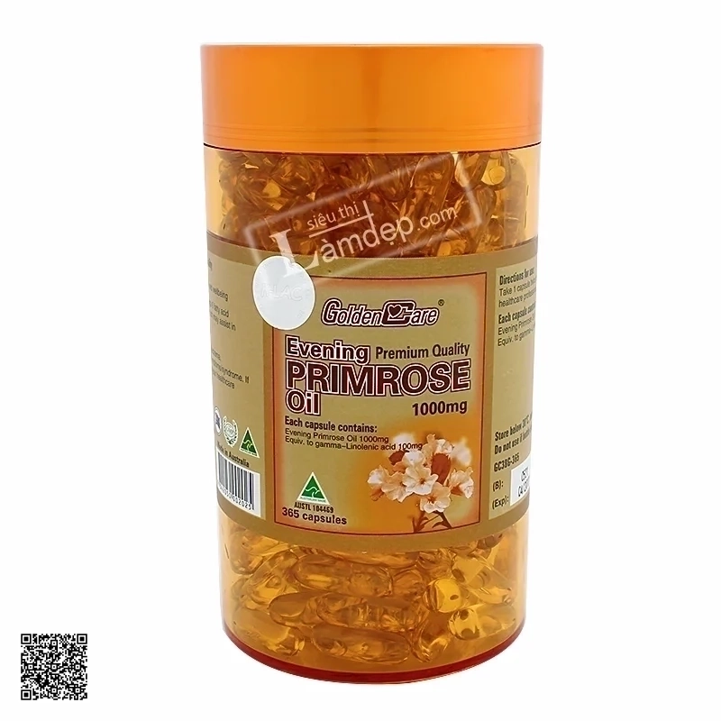Viên Uống Tinh Dầu Hoa Anh Thảo Golden Care Everning Primrose Oil (1000mg x 365 Viên)
