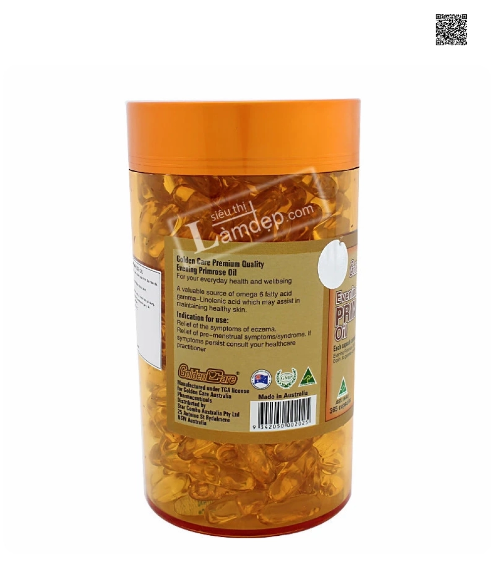 Golden Care Evening Primrose Oil 1000mg x 365 viên Golden Care Evening Primrose Oil 1000mg x 365 viên
