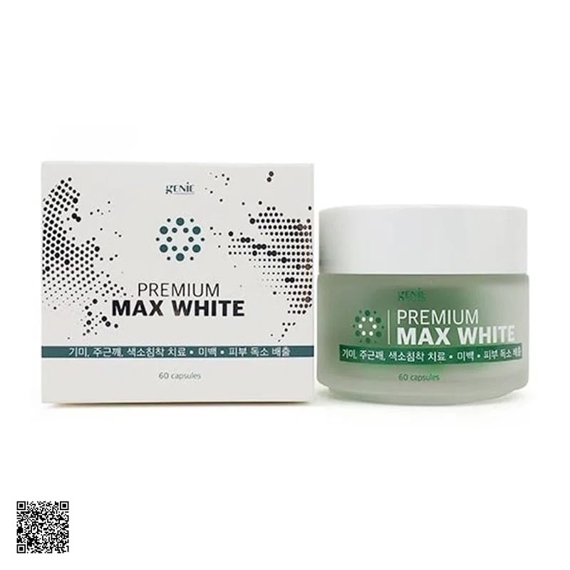 Viên Uống Trắng Da, Cân Bằng Nội Tiết Tố Genie Premium Max White Màu Xanh