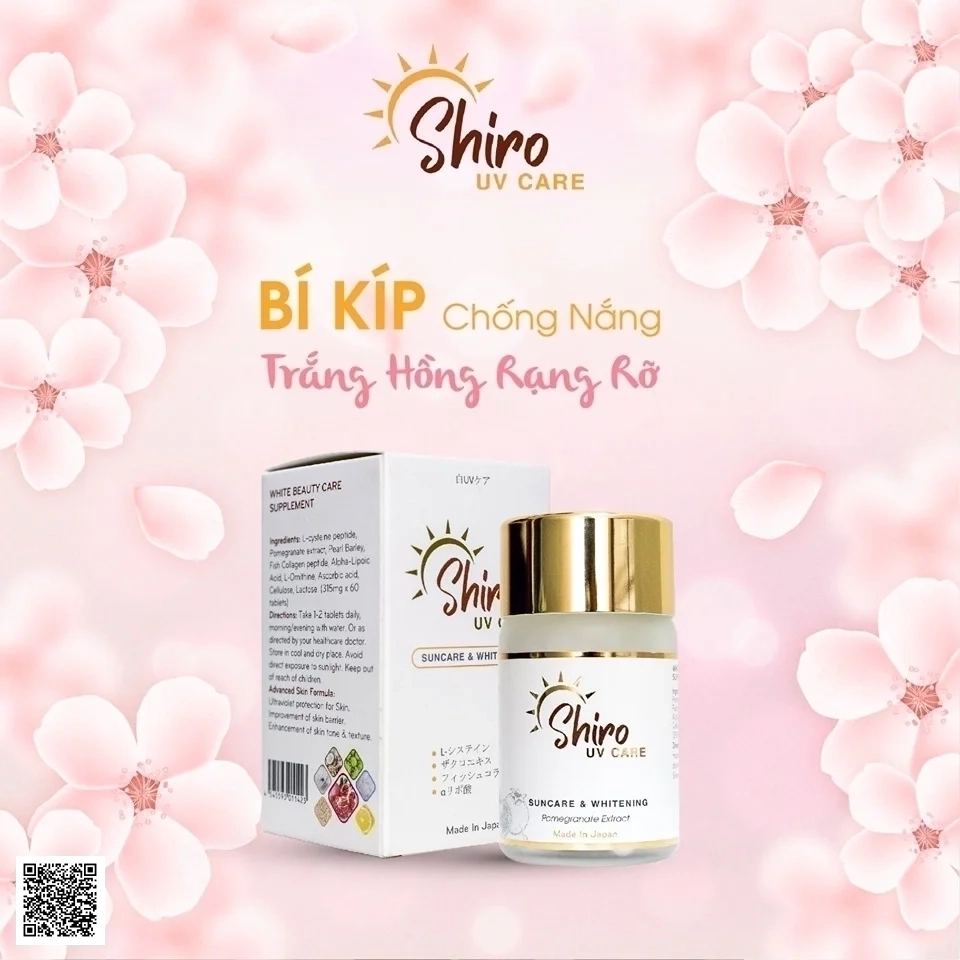 Viên Uống Trắng Da Chống Nắng Shiro UV Care Suncare Whitening