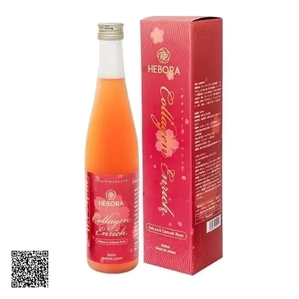 Hebora Collagen Enrich Damask Rose Water Nước Uống Đẹp Da Thơm Cơ Thể Nhật Bản