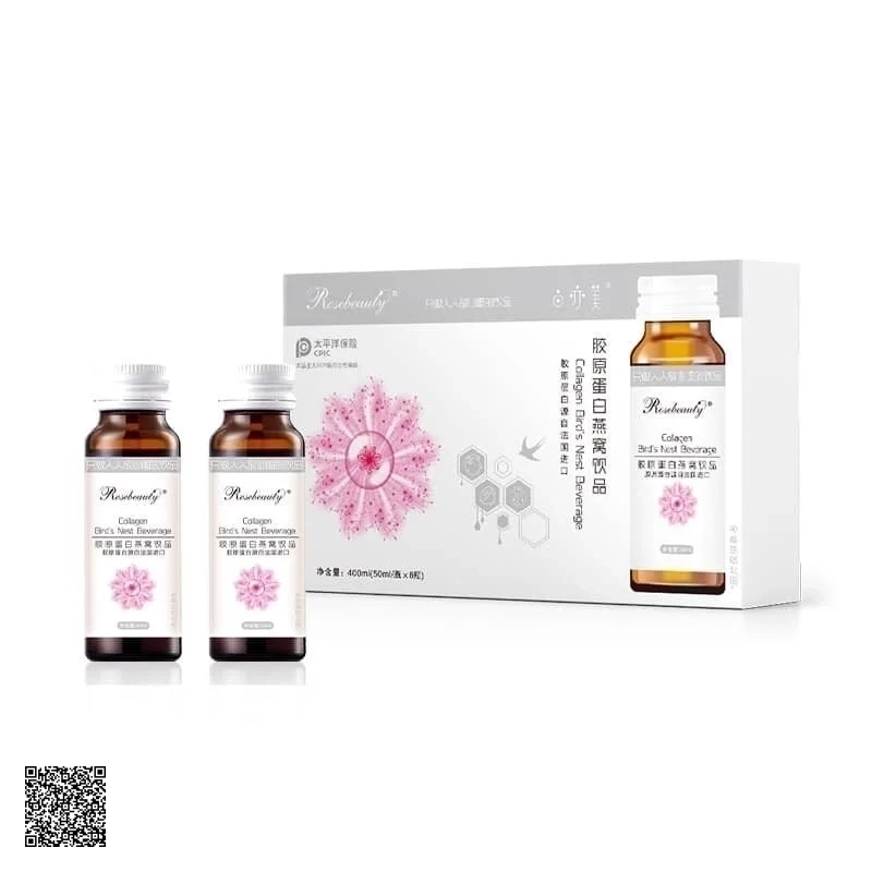 RoseBeauty Collagen Bird’s Nest Beverage Nước Uống Bổ Sung Collagen Yến Và Tinh Dầu Hoa Anh Thảo