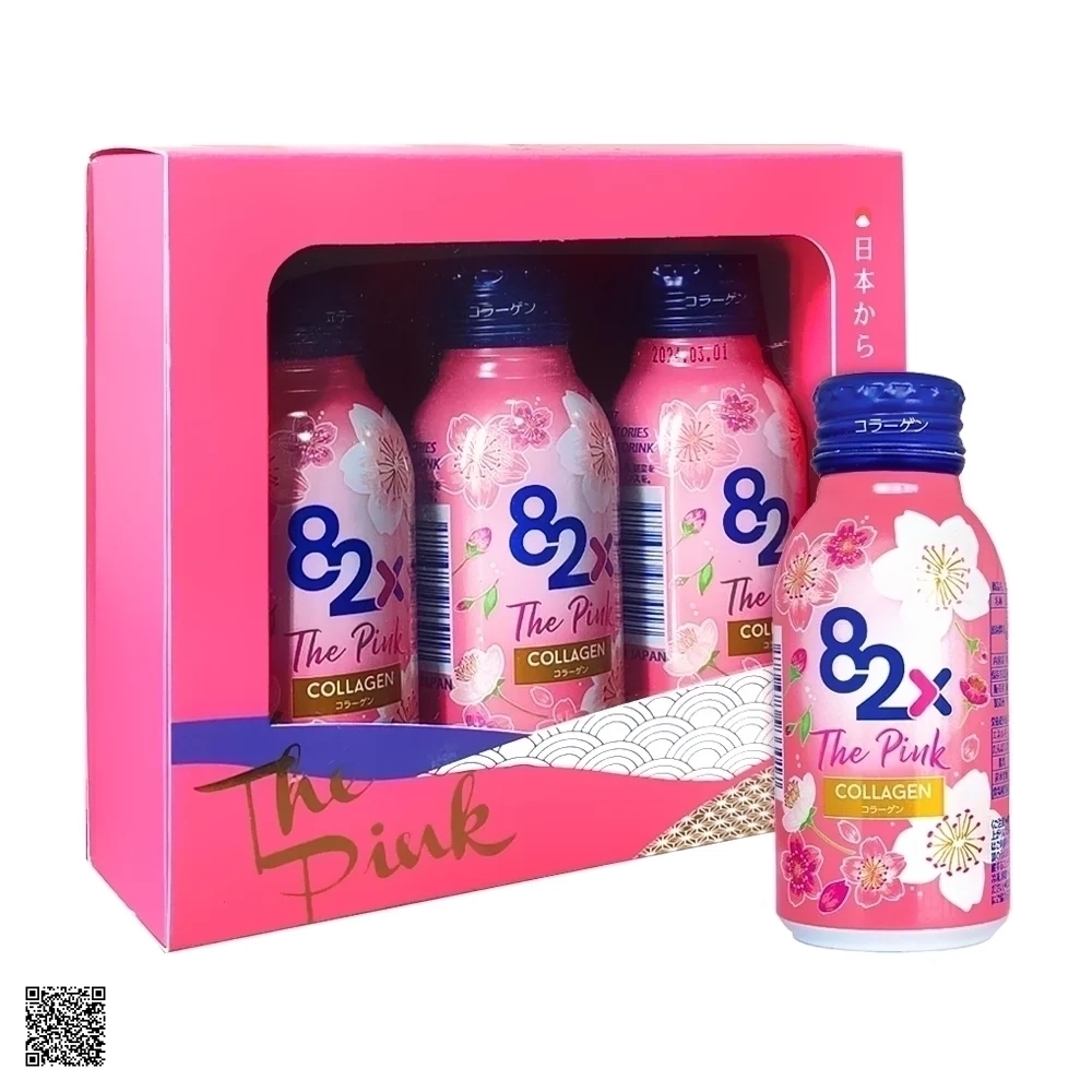 82x The Pink Collagen - Nước Uống Bảo Vệ Sức Khỏe Nhật Bản (Set 3 Chai)