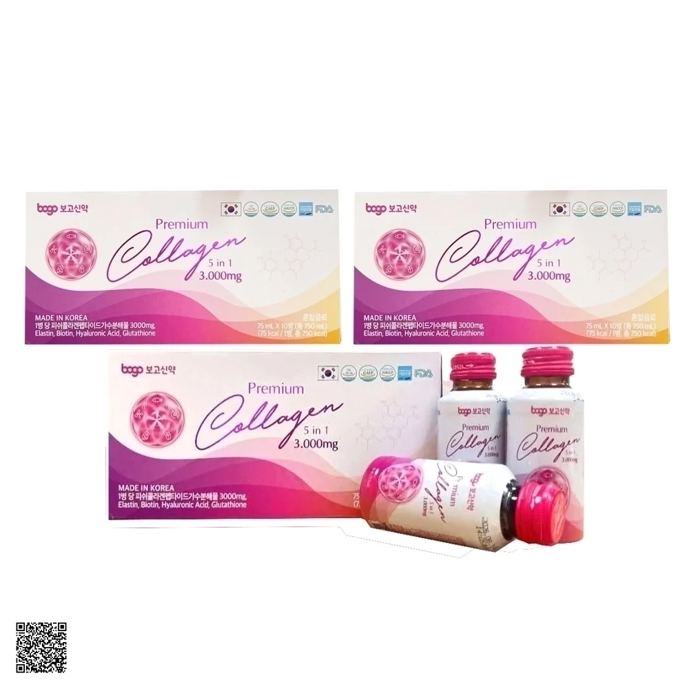 Bogo Premium Collagen 5 in 1 3000mg - Combo 3 Hộp Nước Uống Đẹp Da Hàn Quốc
