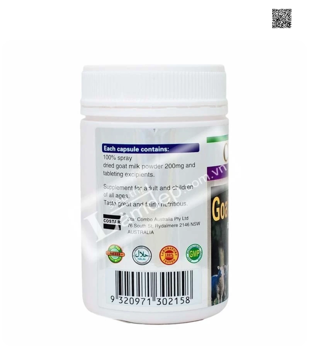 Goat Milk Tablet - Sữa dê cô đặc dạng viên 620mg - Hương Chocolate