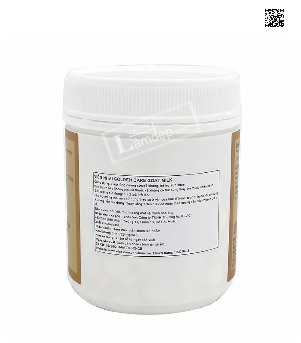 Golden Care Goat Milk 725mg x 365 viên Golden Care Goat Milk 725mg x 365 viên