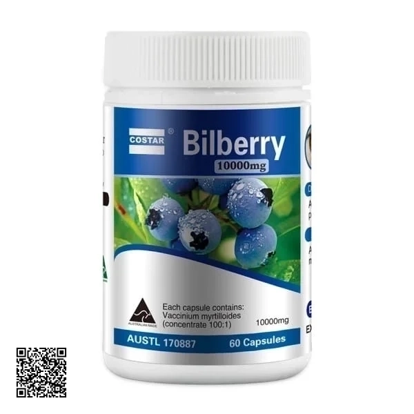 Viên Uống Bổ Mắt Bilberry Costar (10000mg x 60 Viên)