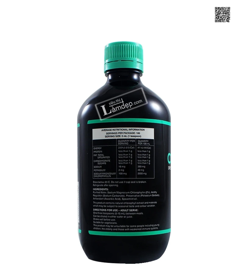 Nước Diệp Lục Swisse Vị Bạc Hà Chlorophyll Spearmint 500ml