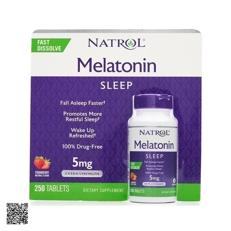 Viên Ngậm Giúp Ngủ Ngon Giảm Stress Natrol Melatonin Sleep Từ Mỹ
