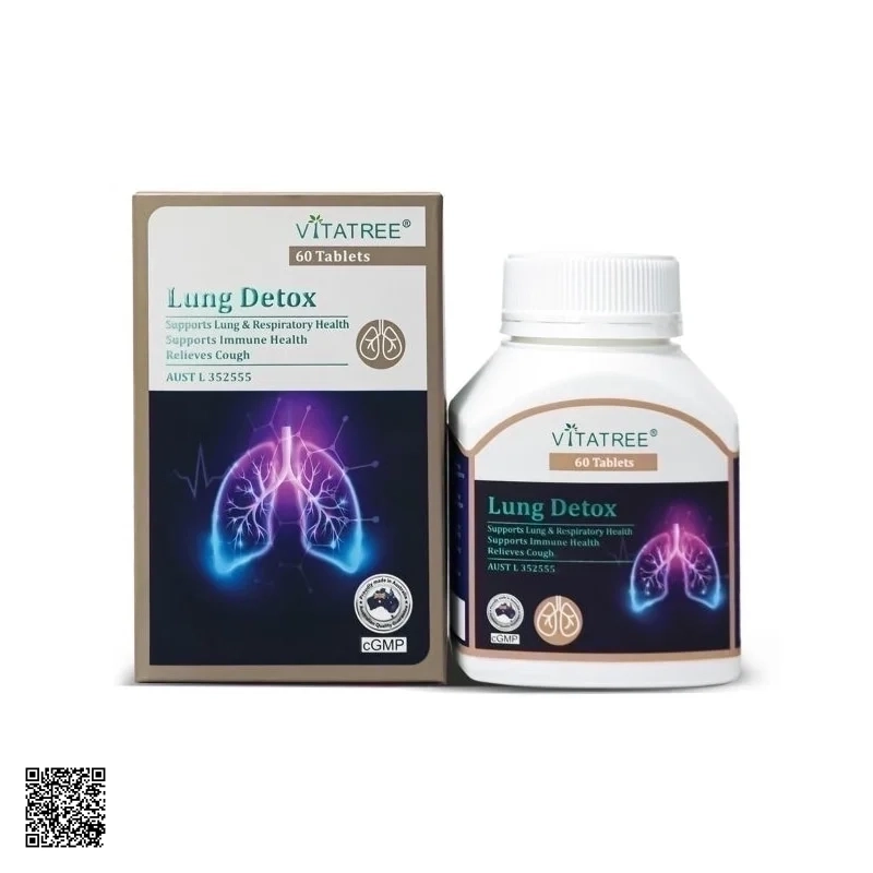 Vitatree Lung Detox Viên Uống Hỗ Trợ Giảm Ho, Bảo Vệ Đường Hô Hấp