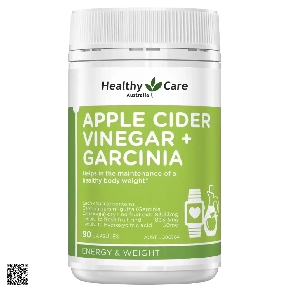 Healthy Care Apple Cider Vinegar + Garcinia Viên Hỗ Trợ Giảm Cân Giấm Táo