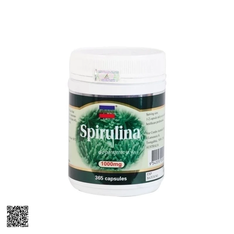 Tảo Biển Spirulina Costar Úc (1000mg x 365 Viên)