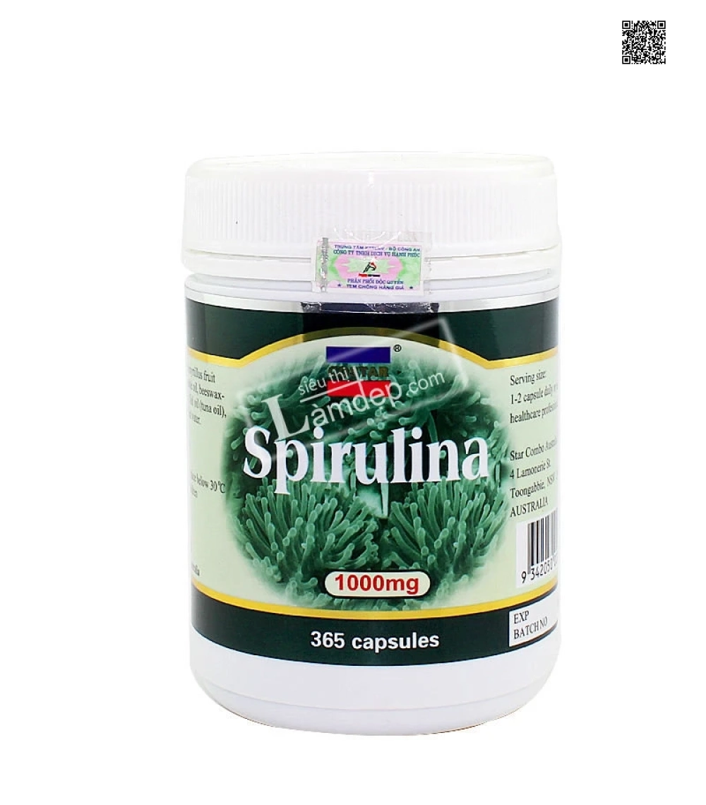 Tảo Biển Spirulina Costar Úc (1000mg x 365 Viên)