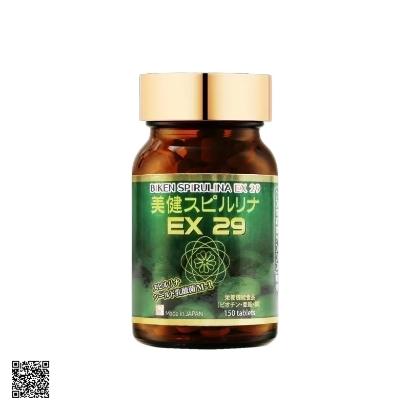 Viên Uống Tảo Xoắn Biken Spirulina EX 29 Nhật Bản