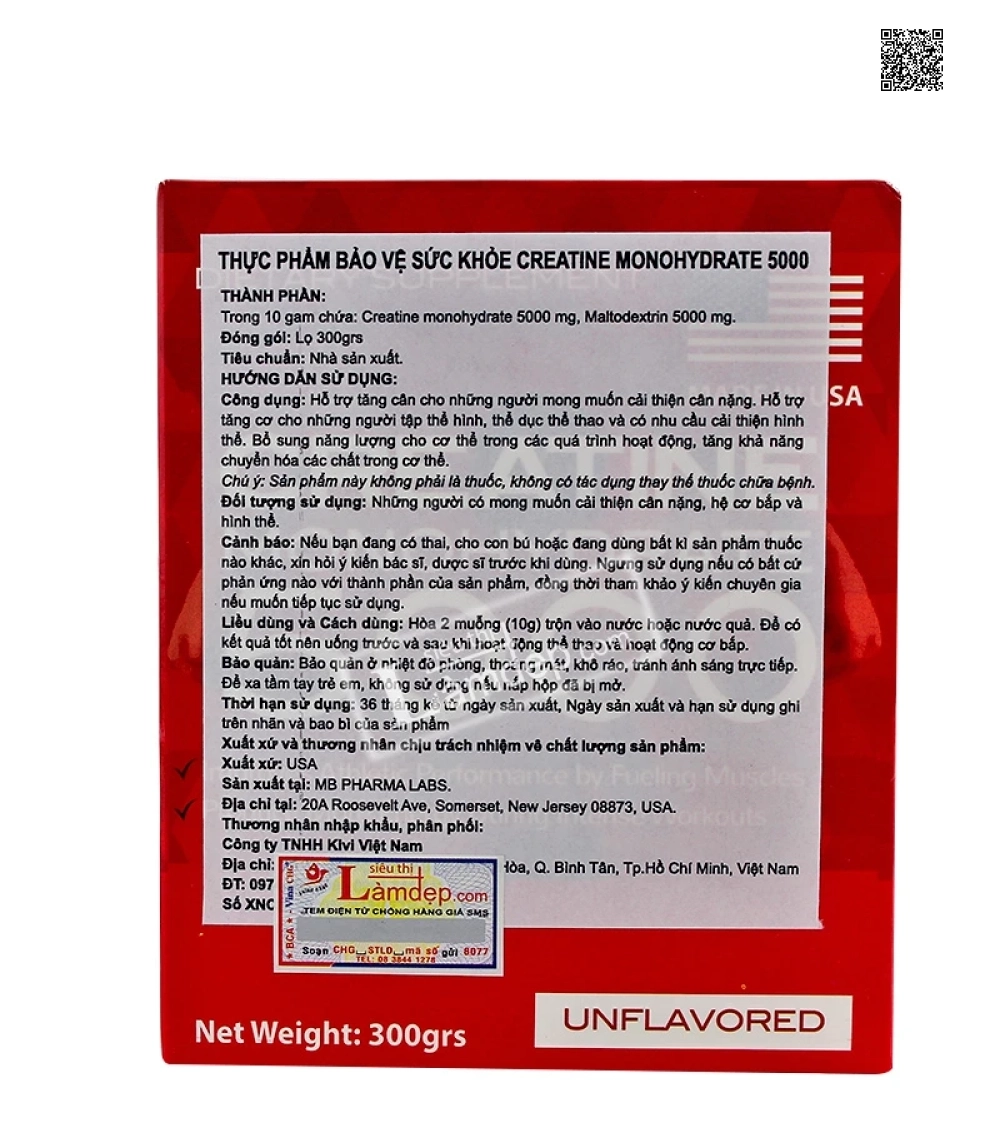 Bột Dinh Dưỡng Tăng Cân, Tăng Cơ Creatine Monohydrate 5000