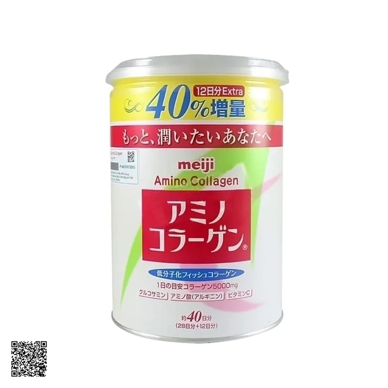 Meiji Amino Collagen 5000mg Dạng Bột Hộp Hồng 284g Nhật Bản