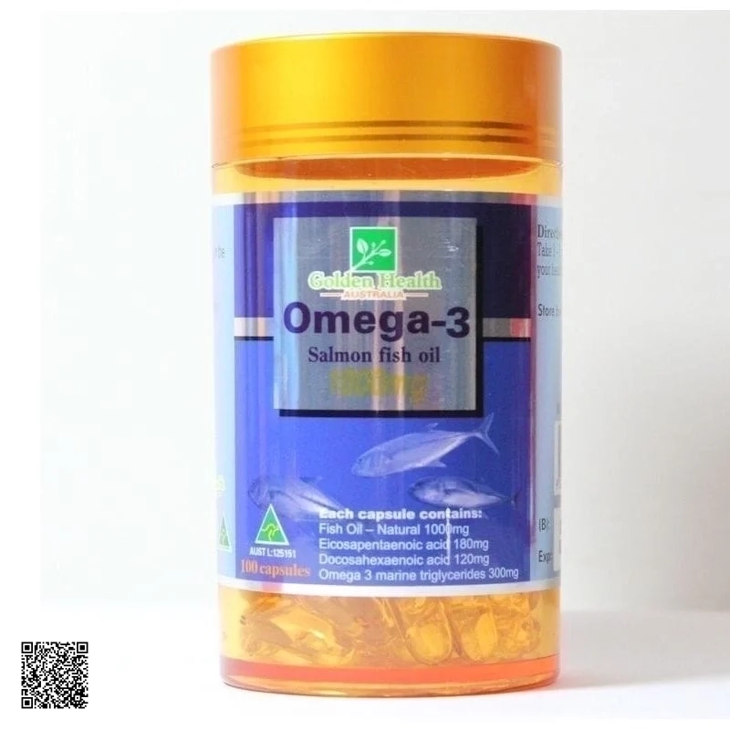 Tinh Dầu Cá Hồi Omega 3 Salmon Fish Oil Golden Health (1000mg x 365 Viên)