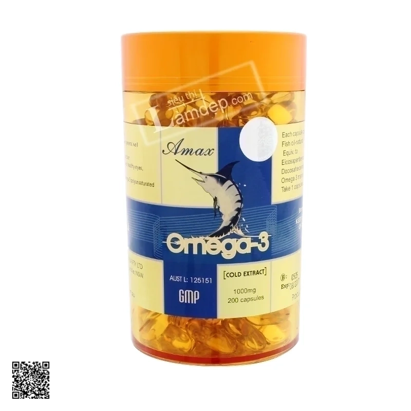 Viên Dầu Cá Omega 3 Amax ( 1000 mg x 200 Viên)