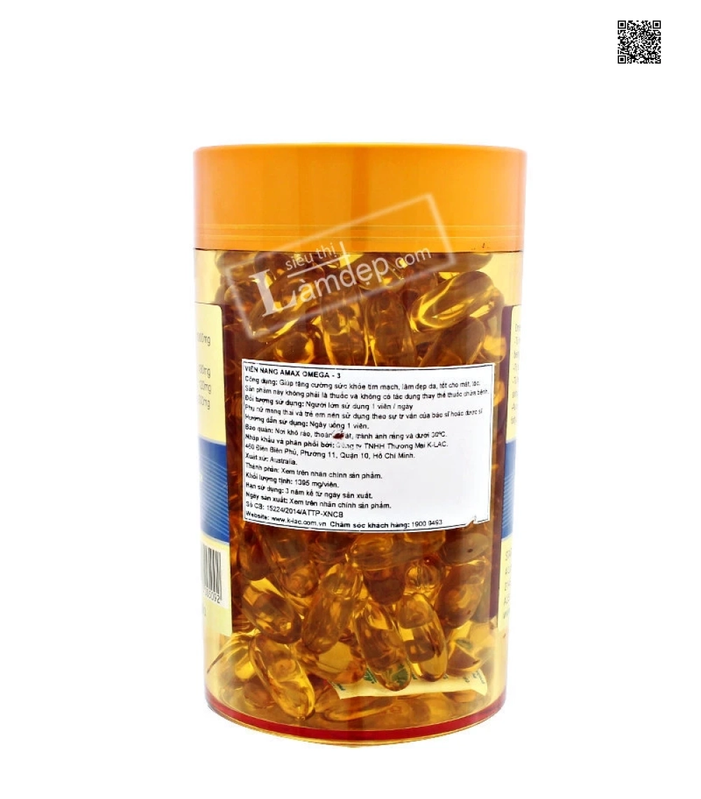 Viên Dầu Cá Omega 3 Amax ( 1000 mg x 200 Viên)