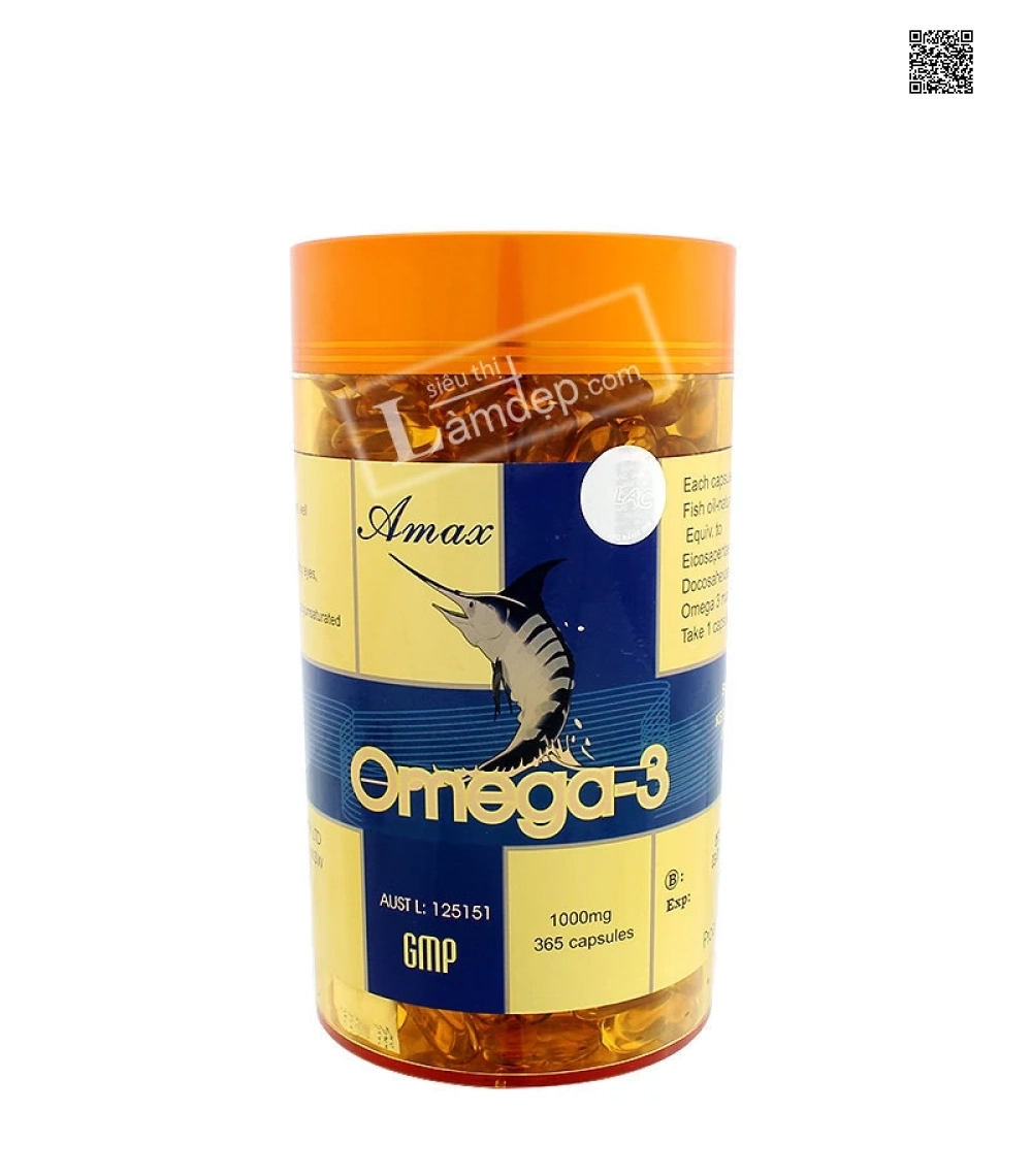 Viên Dầu Cá Omega 3 Amax (1000mg x 365 viên)