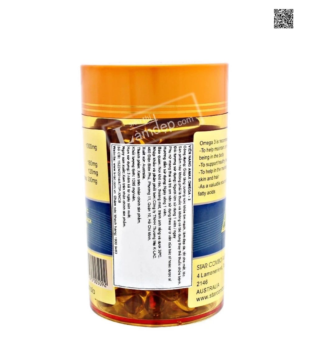 Viên Dầu Cá Omega 3 Amax ( 1000mg x 100 viên) Viên Dầu Cá Omega 3 Amax ( 1000mg x 100 viên)