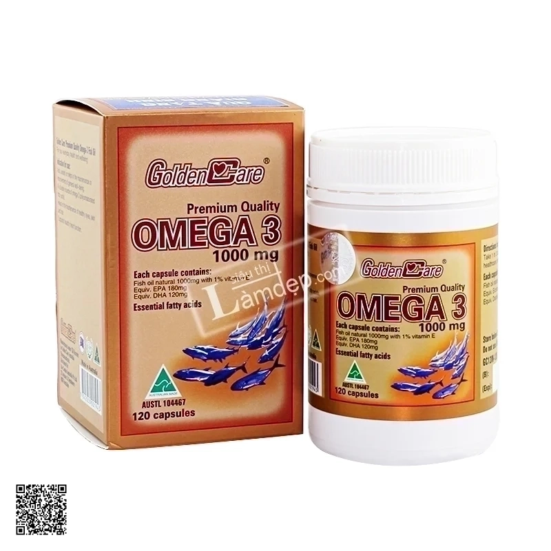 Viên Dầu Cá Hỗ Trợ Tim Mạch Omega 3 Golden Care (1000mg x 120 viên)