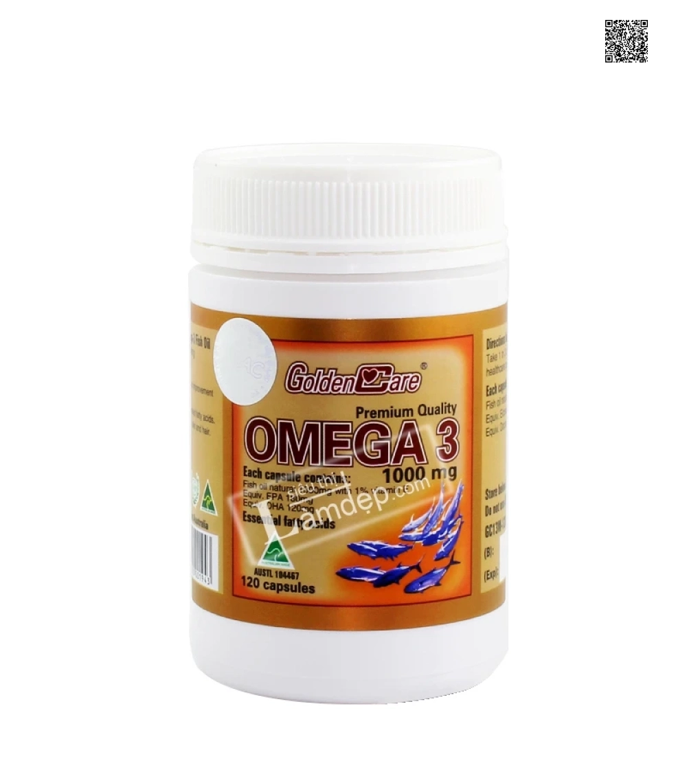 Viên Uống Hỗ Trợ Tim Mạch Omega3 Golden Care (1000mg x 120 viên) Viên Uống Hỗ Trợ Tim Mạch Omega3 Golden Care (1000mg x 120 viên)