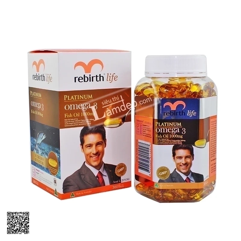 Viên Dầu Cá Rebirth Life Platinum Omega 3 Fish Oil 1000mg