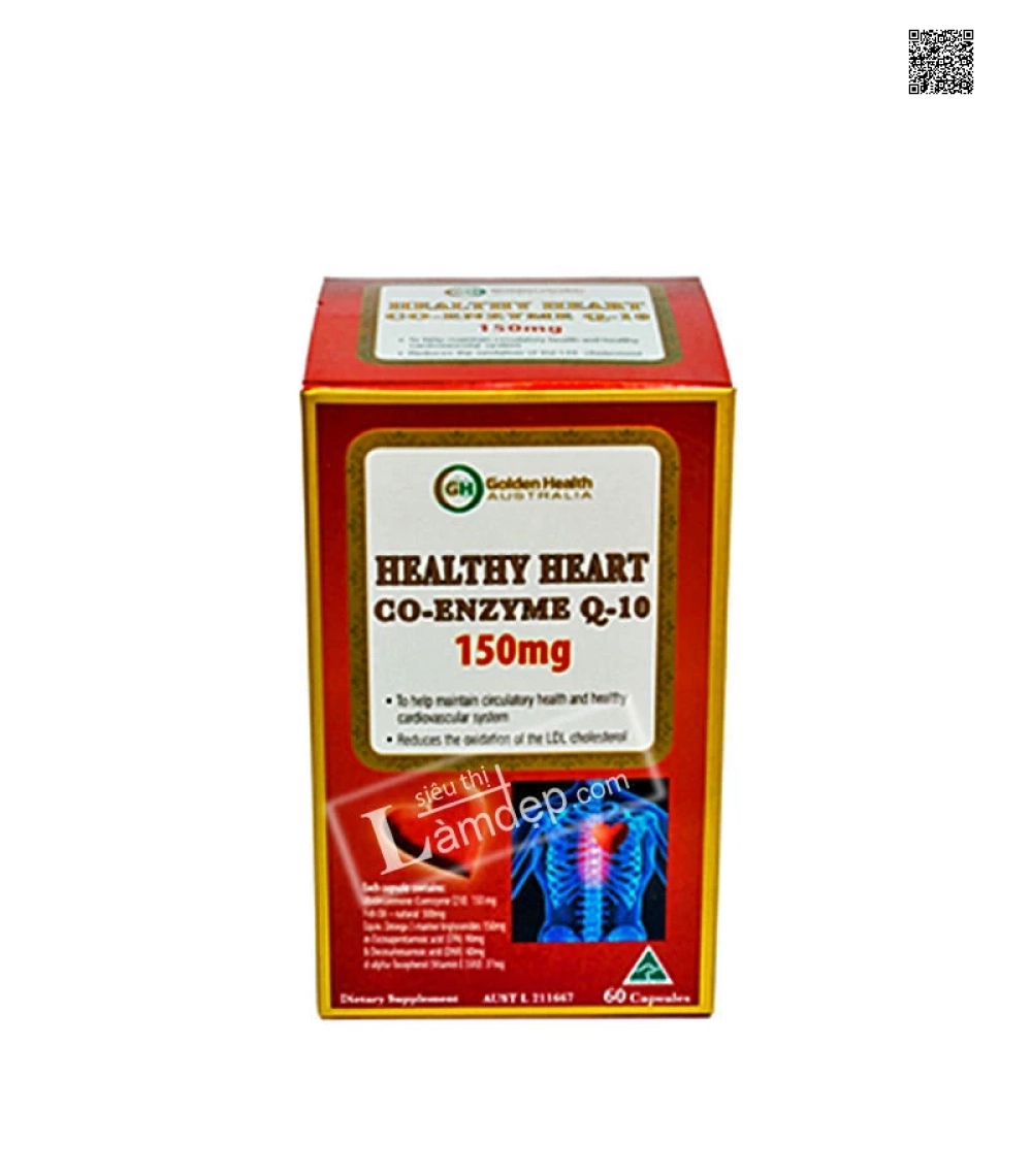 Viên Uống Hỗ Trợ Tim Mạch Golden Health Healthy Heart Co-Enzyme Q-10 (150mg x 60 viên)