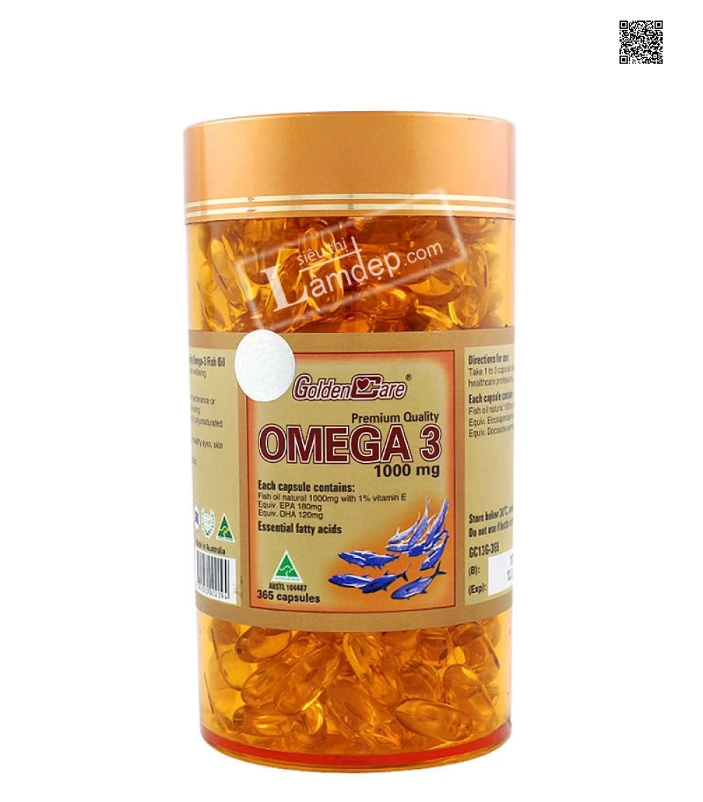 Viên Dầu Cá Omega 3 Golden Care (1000mg x 365 viên)