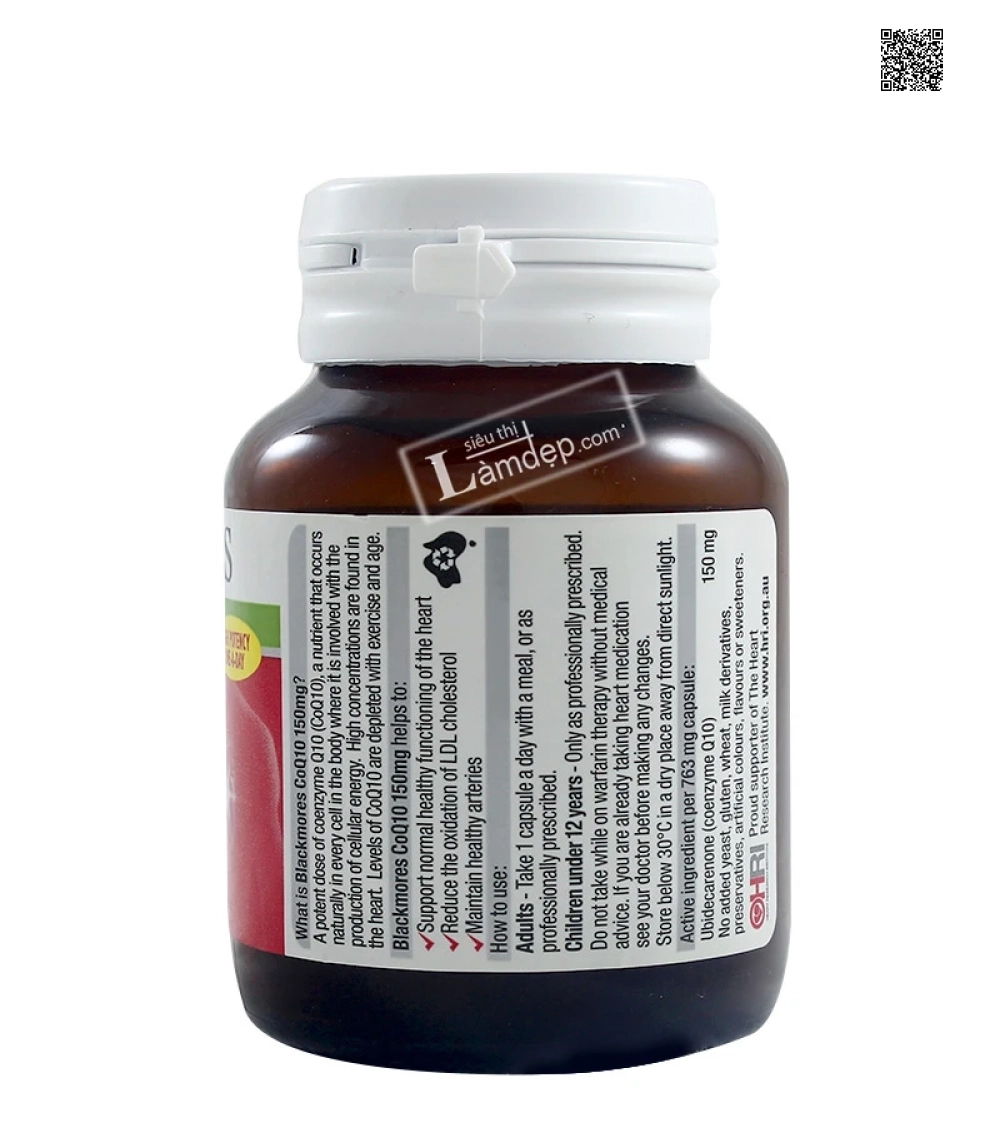 Viên Uống Hỗ Trợ Tim Mạch Blackmores Heart Health CoQ10 (150mg x 30 Viên)