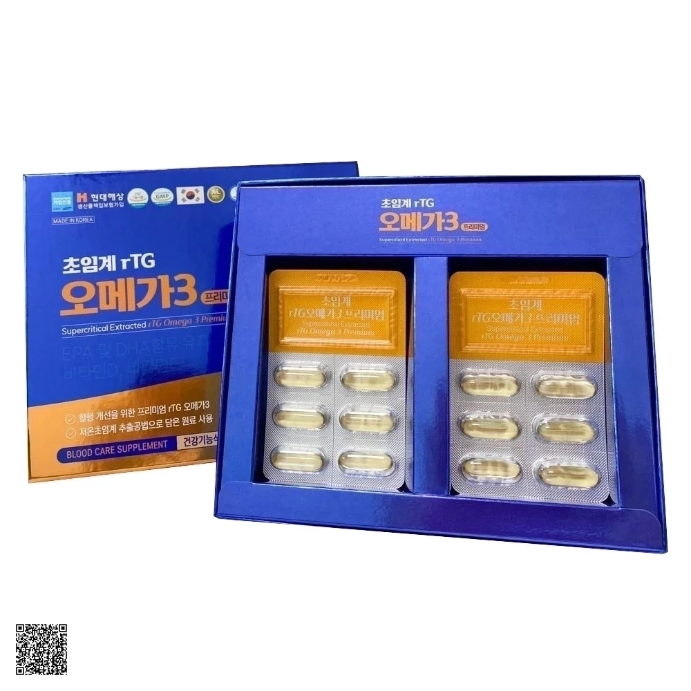 Seoul Bio Pharma Supercritical Extracted rTG Omega 3 Premium - Viên Bổ Sung Omega 3 (60 Viên)