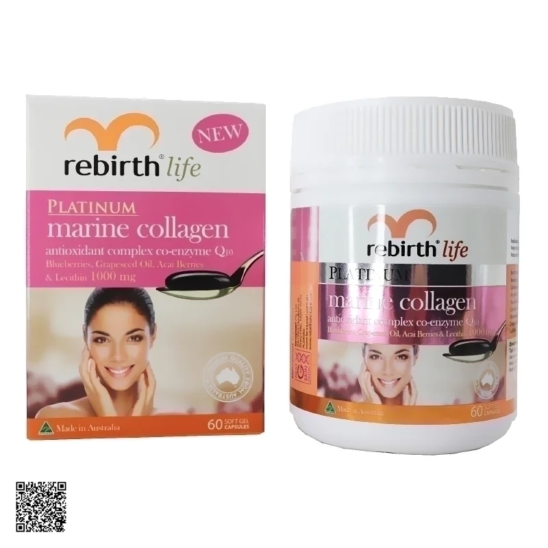 Viên Uống Collagen Rebirth Life Platinum Marine Collagen 1000mg