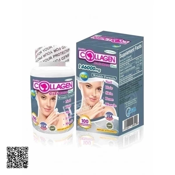 Viên Uống Collagen Plus 146000mg +C +E +Rose Đẹp Da, Chắc Xương, Đẹp Móng Từ Mỹ