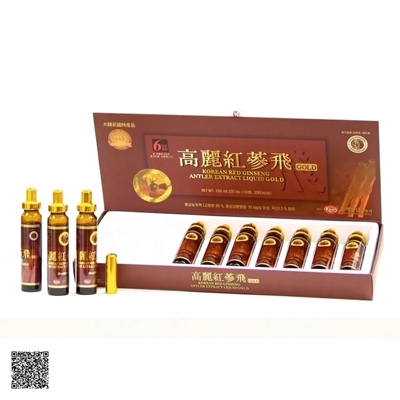 Nước Hồng Sâm Nhung Hươu Linh Chi KGS Korean Red Ginseng Antler Extract Liquid (20ml x 10 tuýp)